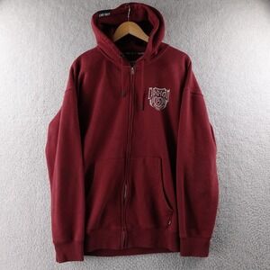 Dixxon Flannel Co World Domination Zip Up Hoodie Burgundy Men's Size Large